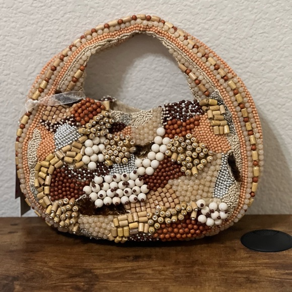 Handmade Beaded Multicolor Hobo Bag - Picture 7 of 11